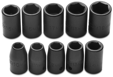 Proto® 1/2" Drive 10 Piece Metric Impact Socket Set - 6 Point - Makers Industrial Supply