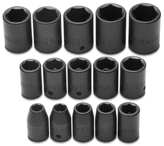 Proto® 1/2" Drive 15 Piece Metric Impact Socket Set - 6 Point - Makers Industrial Supply