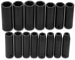 Proto® 1/2" Drive 15 Piece Metric Deep Impact Socket Set - 6 Point - Makers Industrial Supply