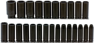 Proto® 1/2" Drive 25 Piece Metric Deep Impact Socket Set - 6 Point - Makers Industrial Supply