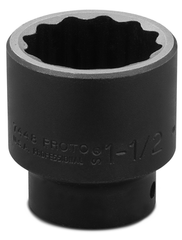 Proto® 1/2" Drive Impact Socket 1-1/2" - 12 Point - Makers Industrial Supply