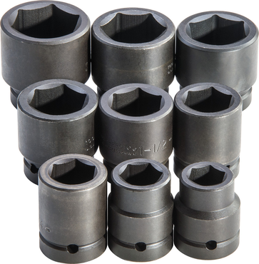 Proto® 1" Drive 9 Piece Impact Socket Set - 6 Point - Makers Industrial Supply