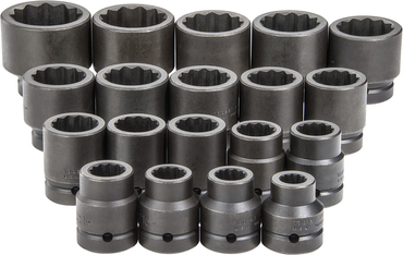 Proto® 1" Drive 19 Piece Impact Socket Set - 12 Point - Makers Industrial Supply