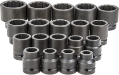 Proto® 1" Drive 19 Piece Impact Socket Set - 12 Point - Makers Industrial Supply