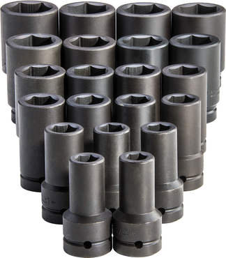 Proto® 1" Drive 21 Piece Deep Impact Socket Set - 6 Point - Makers Industrial Supply