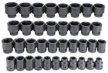 Proto® 1" Drive 37 Piece Impact Socket Set-6 Point - Makers Industrial Supply