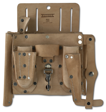 Proto® Leather Extra Capacity 14-Pocket Electrician's Pouch - Makers Industrial Supply