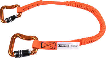 Proto® Elastic Lanyard With 2 Triple Lock Carabiners - 20 lb. - Makers Industrial Supply