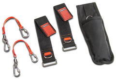 Proto® Tethering D-Ring Pouch Set with One Pocket, Retractable Lanyard, and D-Ring Wrist Strap System with (2) JWS-DR and (2) JLANWR6LB - Makers Industrial Supply
