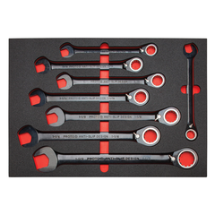 Proto® Foamed 20 Piece Reversible Ratcheting Combination Wrench Set - Black Chrome- Spline - Makers Industrial Supply
