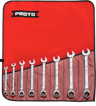 Proto® 8 Piece Full Polish Metric Ratcheting Wrench Set - 12 Point - Makers Industrial Supply