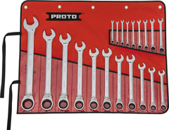 Proto® 20 Piece Full Polish Combination Reversible Ratcheting Wrench Set - 12 Point - Makers Industrial Supply