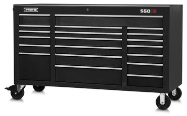 Proto® 550S 67" Workstation - 20 Drawer, Dual Black - Makers Industrial Supply