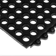 24 / Seven Floor Mat - 3' x 3' x 5/8" ThickÂ (Black Drainage All Purpose) - Makers Industrial Supply