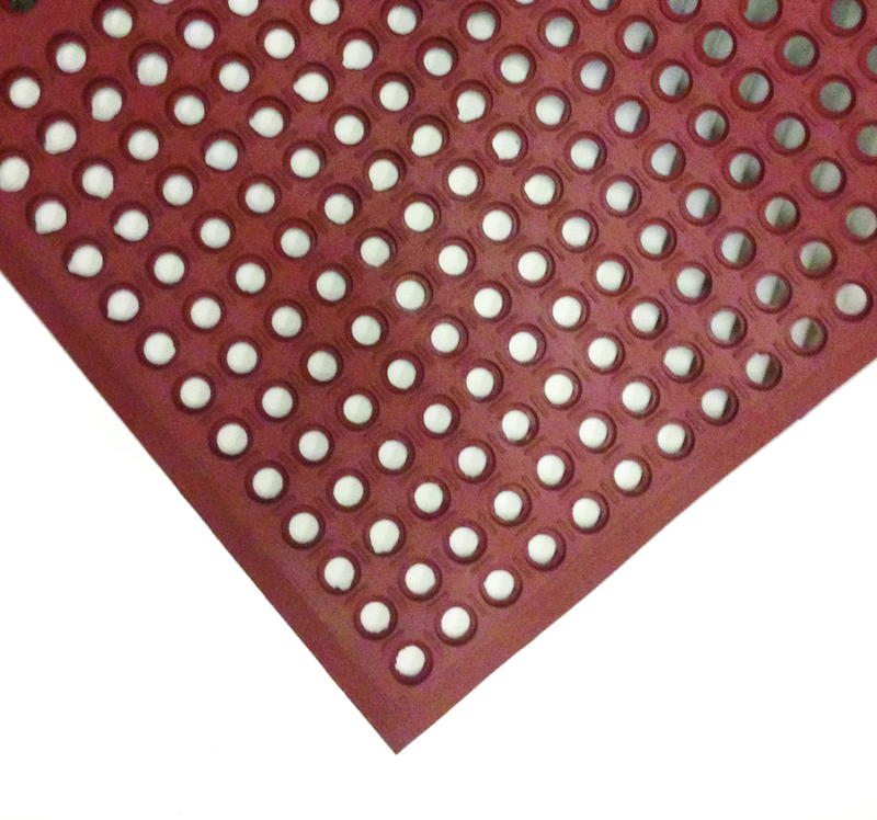 3' x 15' x 1/2" Thick Drainage MatÂ - Red - Makers Industrial Supply