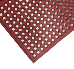 3' x 10' x 1/2" Thick Drainage MatÂ - Red - Makers Industrial Supply