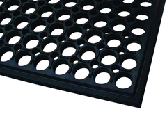 3' x 5' x 1/2" Thick Drainage MatÂ - Black - Makers Industrial Supply