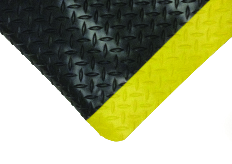 3' x 10' x 9/16" Thick Diamond Comfort Mat - Yellow/Black - Makers Industrial Supply