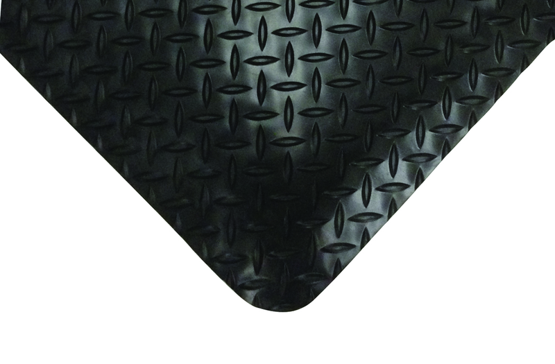 3' x 10' x 15/16" Thick Diamond Comfort Mat - Black - Makers Industrial Supply