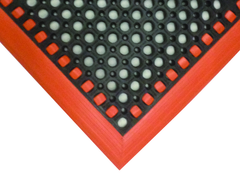 40" x 52" x 7/8" Thick Safety Wet / Dry Mat - Black / Orange - Makers Industrial Supply