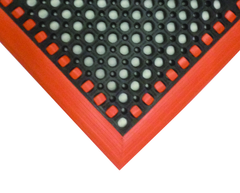 40" x 64" x 7/8" Thick Safety Wet / Dry Mat - Black / Orange - Makers Industrial Supply