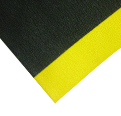 3' x 5" x 3/8" Safety Soft Comfot Mat - Yellow/Black - Makers Industrial Supply