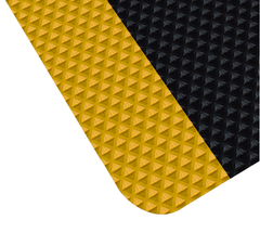 3' x 60' x 11/16" Thick Traction Anti Fatigue Mat - Yellow/Black - Makers Industrial Supply