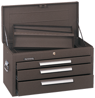 263 3-Drawer Mechanic's Chest - Model No.263B Brown 14.75H x 12-1/8D x 26.13''W - Makers Industrial Supply