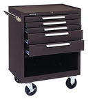 5-Drawer Roller Cabinet w/ball bearing Dwr slides - 35'' x 18'' x 27'' Brown - Makers Industrial Supply