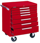 7-Drawer Roller Cabinet w/ball bearing Dwr slides - 35'' x 20'' x 29'' Red - Makers Industrial Supply