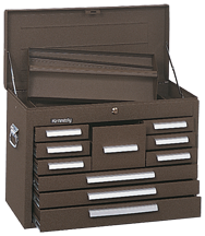 10-Drawer Mechanic's Chest - Model No.360B Brown 18.88H x 12.06D x 26.13''W - Makers Industrial Supply