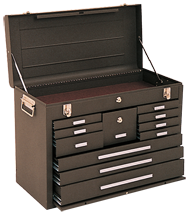 Journeyman 11-Drawer Chest - Model No.3611B Brown 18-7/8H x 12-1/8D x 26.75''W - Makers Industrial Supply