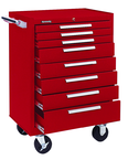 8-Drawer Roller Cabinet w/ball bearing Dwr slides - 39'' x 18'' x 27'' Red - Makers Industrial Supply