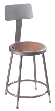 19" - 27" Adjustable Stool With Backrest - Makers Industrial Supply