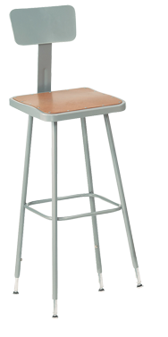 25" - 33" Adjustable Stool With Backrest - Makers Industrial Supply