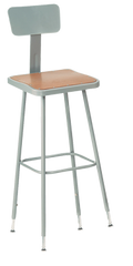 25" - 33" Adjustable Stool With Backrest - Makers Industrial Supply