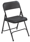 Plastic Folding Chair - Plastic Seat/Back Steel Frame - Black - Makers Industrial Supply