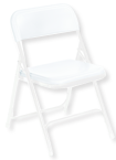 Plastic Folding Chair - Plastic Seat/Back Steel Frame - White - Makers Industrial Supply