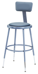 19" - 27" Adjustable Padded Stool With Padded Backrest - Makers Industrial Supply