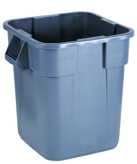 Trash Container - 28 Gallon Square Gray - Makers Industrial Supply