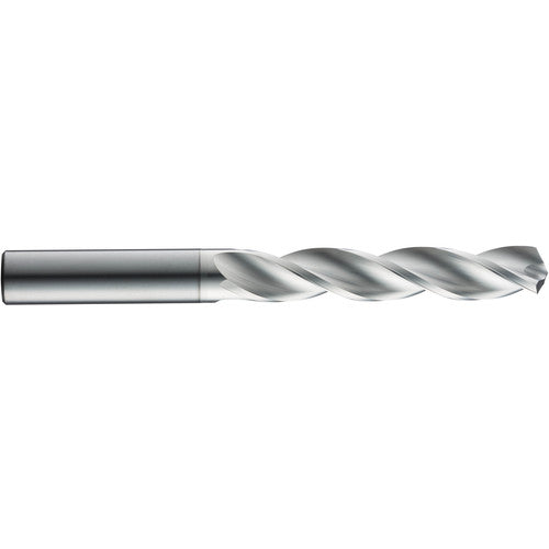 10.4 mm Dia. × 12 mm Shank × 55 mm Flute Length × 102 mm OAL, 3xD, 124°, TB, 3 Flute, External, Round Solid Carbide Drill - Exact Industrial Supply