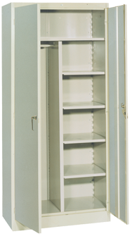 36 x 18 x 78'' (Dove Gray or Putty) - Combo Wardrobe/Storage Cabinet - Makers Industrial Supply