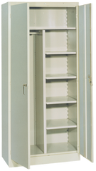 36 x 24 x 78'' (Dove Gray or Putty) - Combo Wardrobe/Storage Cabinet - Makers Industrial Supply