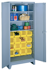 36 x 21 x 82'' (16 Bins Included) - Bin Storage Cabinet - Makers Industrial Supply