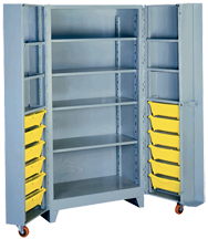 38 x 28 x 76'' (12 Bins Included) - Bin Storage Cabinet - Makers Industrial Supply