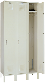 12 x 18 x 72'' (3 Openings) - 3 Wide Single Tier Locker - Makers Industrial Supply