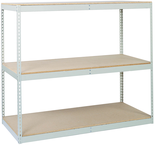 96 x 24'' (3 Shelves) - Double-Rivet Flanged Beam Shelving Section - Makers Industrial Supply