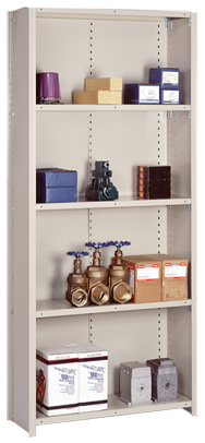 36 x 18 x 84'' - Closed Style Flanged 18-Gauge Starter Shelving Unit - Makers Industrial Supply