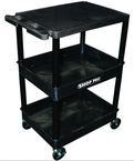 Utility Cart Plus 3 Top Flat & 2 Bottom Tub Shelves - 24" x 18" x 36-1/2" - Makers Industrial Supply