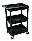 Utility Cart 3 Tub Shelves - 24" x 18" x 38-1/2" - Makers Industrial Supply